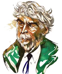 Sir Harrison Birtwistle - Farbkarikatur